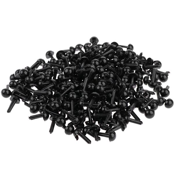 200 Stycken Svarta Säkerhetsögon i Plast För Nallebjörn Docka Djurleksaker 5 Mm