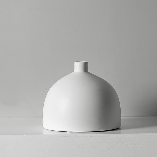 Minimalistisk Keramisk Vas för Torkade Blommor Modern Blomsterarrangemang Vas B Vit