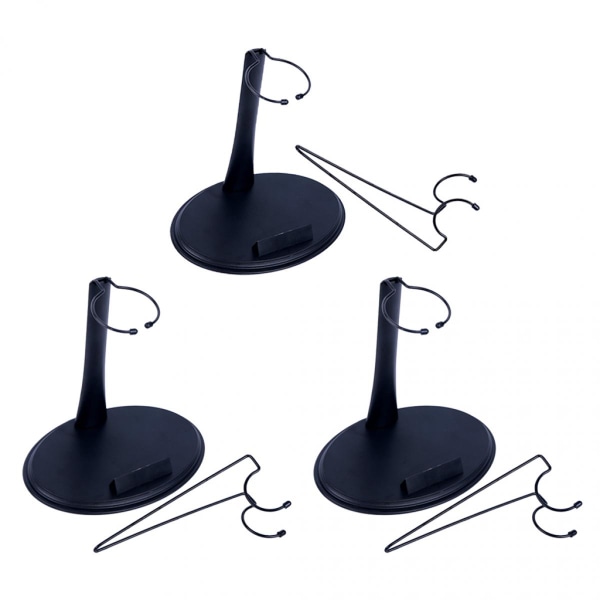 3x 1/6 Skala U-Typ och Bugue Typ Displayställ Hållare för 12'' Actionfigurer - Svart