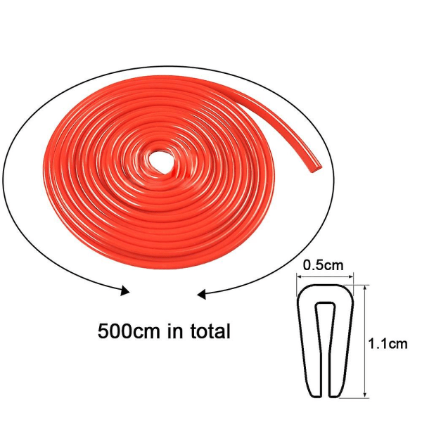 Osynlig Dörrkantsförsegling Anti-repa List Bildörr Anti-kollisionslist Biltillbehör Red Shape3
