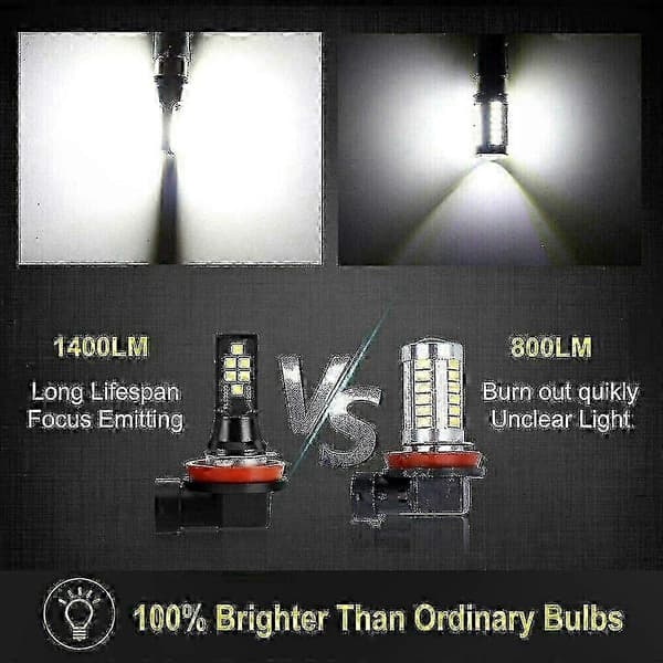 LED Dimljuslampor för HB4 9006, 3030 SMD, 6000K Kallvit black