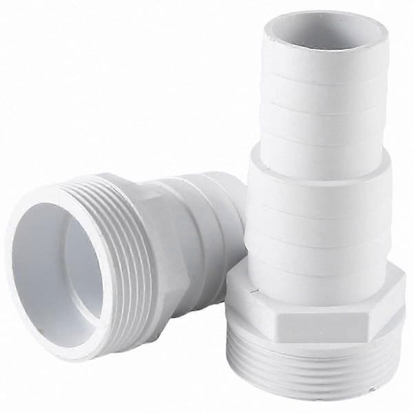 2-pak slangeadapter, 1-1/2\" & 1-1/4\" han, 3-vejs skiveforbindelse til spabade og swimmingpools White