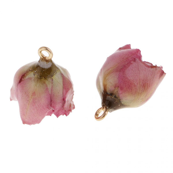 2 st Harts Torkad Blomma Ros Berlocker DIY Smyckestillverkning Lila Ros