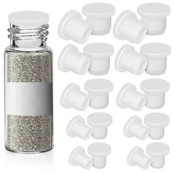 10-pack mini glass saltkar med lock, transparenta kryddflaskor för grillning, camping och utomhusmatlagning