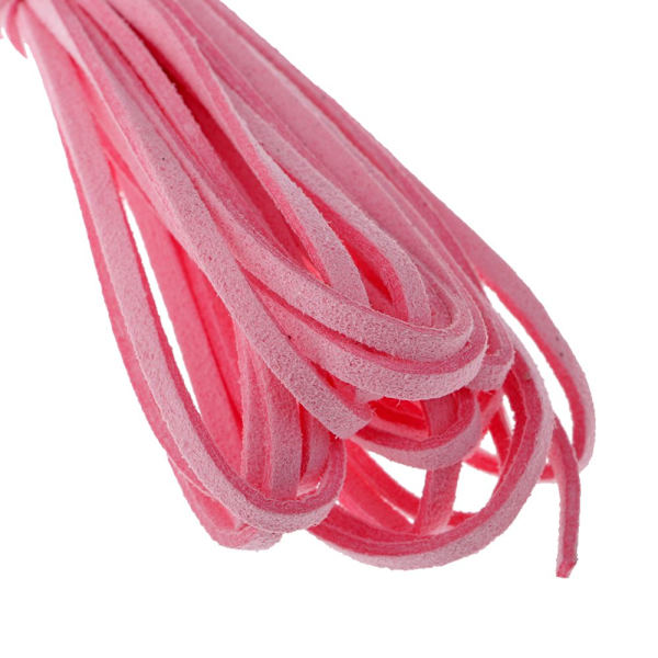 2 st 5m PU läder snöre för halsband armband DIY tillbehör rosa
