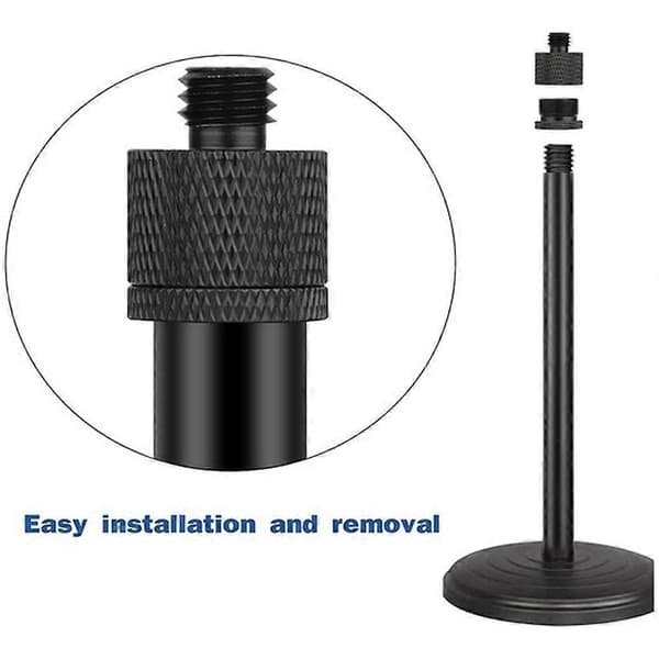 16 stk. sæt mikrofonstativ gevindadapter sæt 1/4, 3/8 han til 5/8 hun mikrofonstativ fastgørelsesskrue adapter overførsel Black