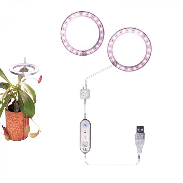 USB LED Växtlampa Inomhus Dubbelt Fullspektrum Vit