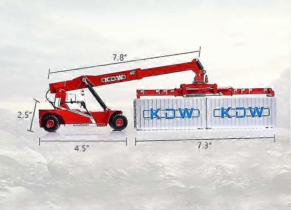 Realistisk 1/50 Reach Stacker Model, Ingeniørkøretøj Legetøj til Voksne