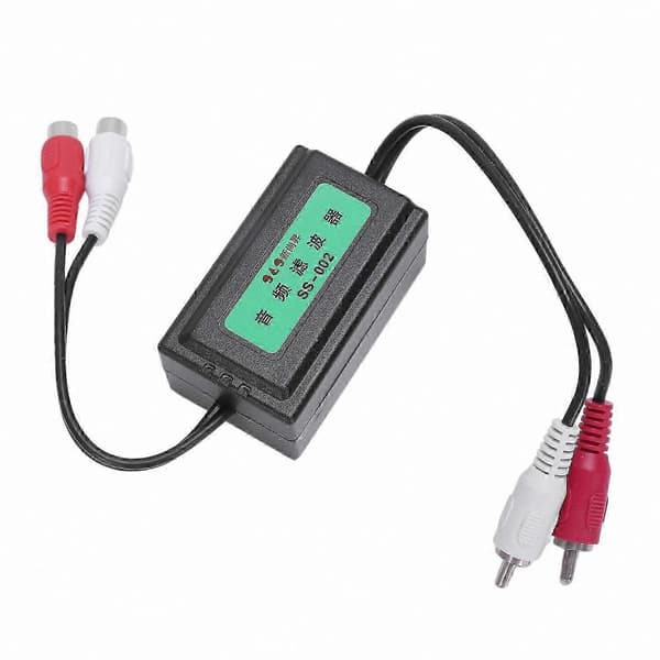 Jordsløjfestøjisolator til billydsystemer med 3,5 mm og RCA-stik black