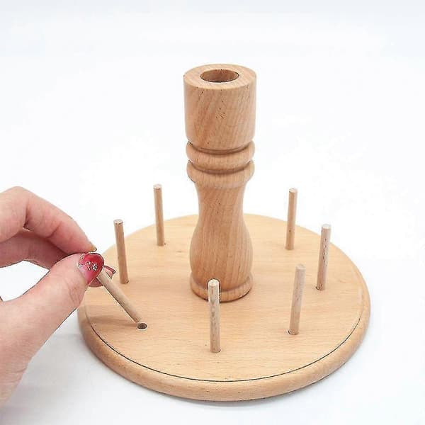 Bøgetræ 8 Spole Trådholder Syning Broderi Quiltning Stativ