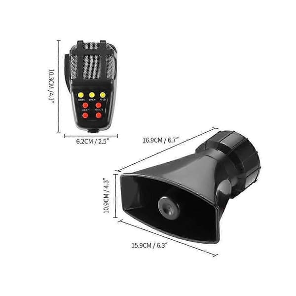 12V 7 ääntä 120DB langaton elektroninen sireeni kova auton varoitushälytin palosireeni torvi autotarvikkeet Black