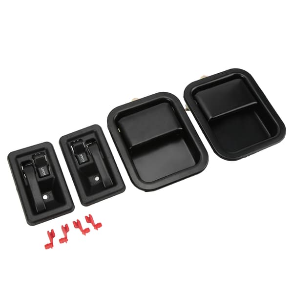 [RM] Outer Inner Door Handle Set Front Left Right 55176476AC Replacement for Jeep Wrangler YJ 1991‑1996