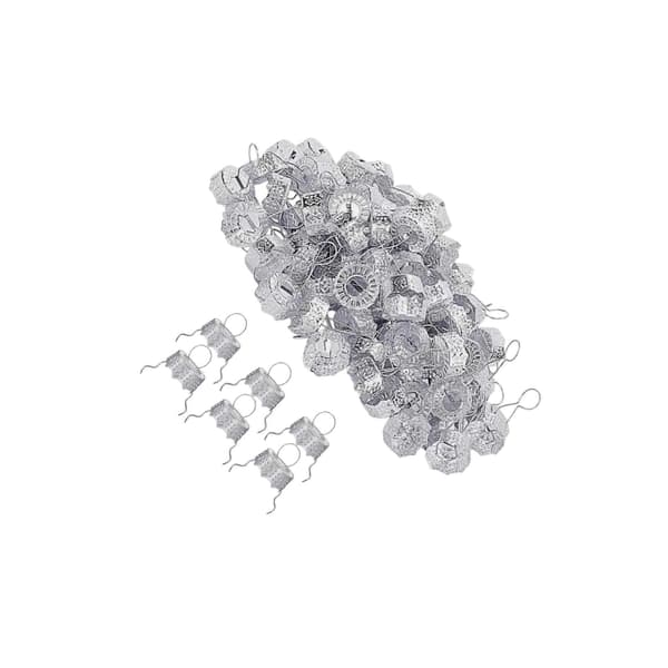 50x Julepynt Toppe Hætter Jule Udskiftning Ornament Bøjler Hætter Sølv Silver