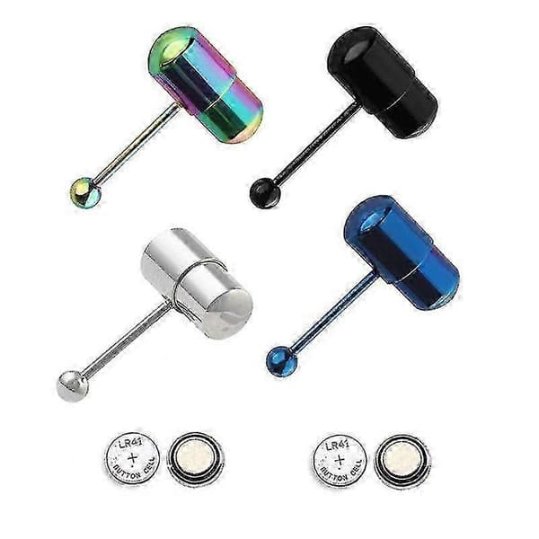 1 stk. cool vibrerende tungepiercing i rustfrit stål Black
