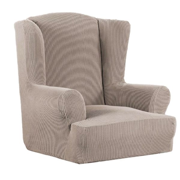 Hel Stretch Jacquard Fåtöljöverdrag Sofföverdrag Khaki