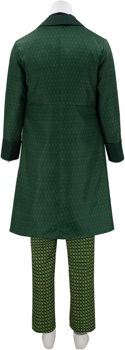 [RM]Troldmandskostume til mænd Wick Witch Cosplay Gotisk Middelalder Oz Jakke Grøn Kappe Halloween Warlock Uniform M