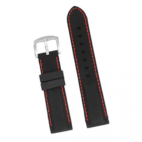 Svart silikon sport röd mesh smart klockarmband för Samsung klocka ersättning 26mm