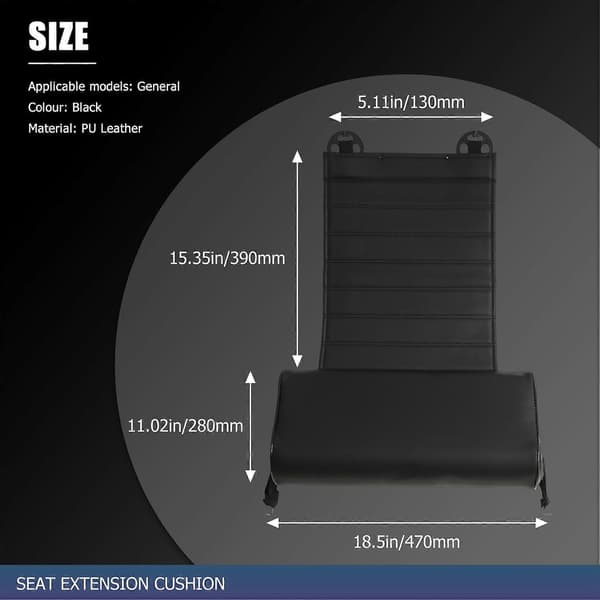 [RM]Universal Car Leather Leg Pad Support Extension Mat Support Leg Leather Cushion Knee Pad Memory Bla