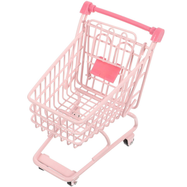 Fotorekvisitt Handlevogn for dekorasjon 2 stk rosa mini diversevogn