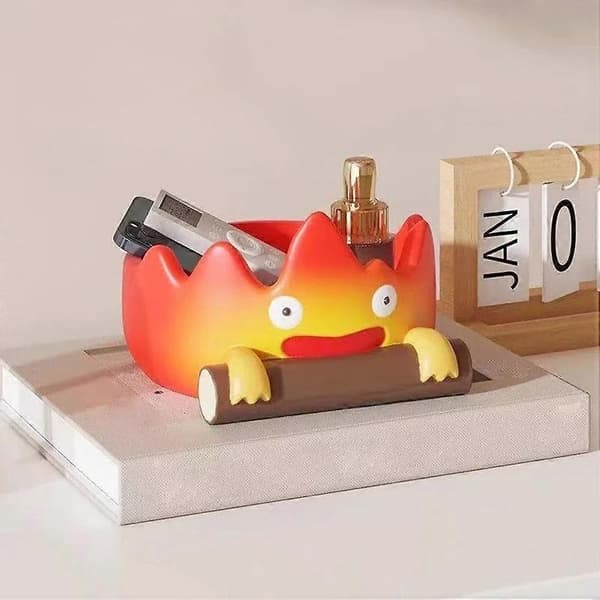 Tecknad Eld Person Bricka Kreativ Anime Nyckelhållare Förvaring Inomhus Utomhus Dekor Perfekt som Julklapp