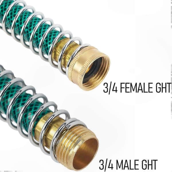 2-pak slangeprop med messingfittings og spiralfjederbeskyttelse