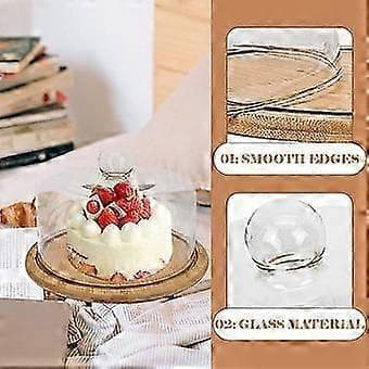 Kagefad med glaskuppel kageudstillingsfad serveringsfad dessertopbevaringsfad