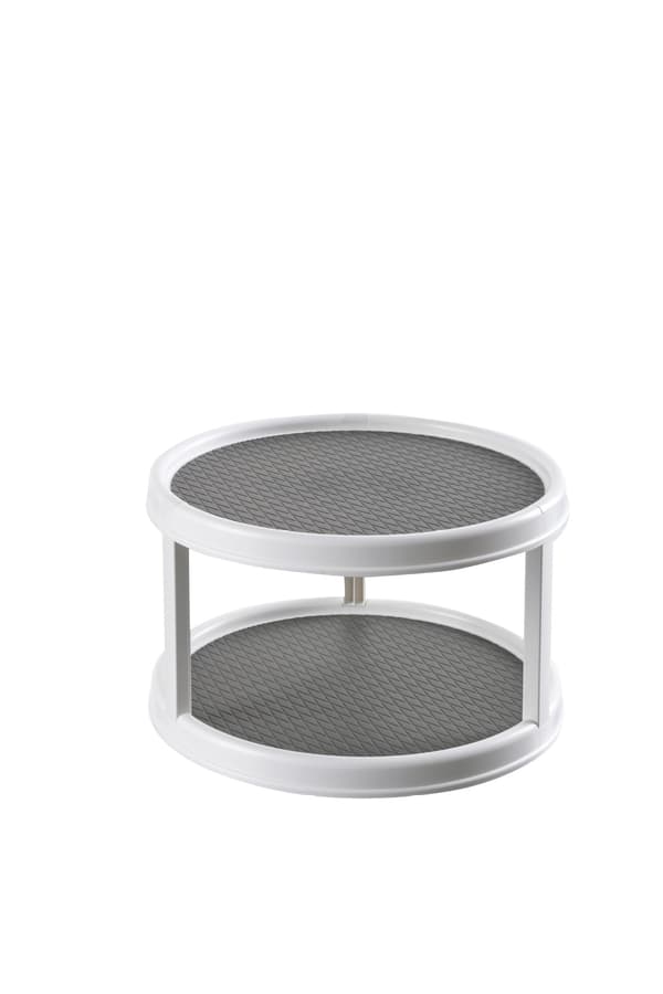 Lat svingbar oppbevaringsbeholder i plast - sklisikker 9\" og 12\" grey double layer