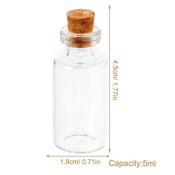 [RM]Små glasflaskor som önskar för DIY 24 st transparent glas med propp