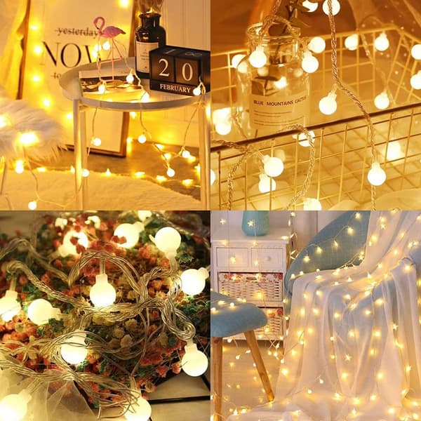 [RM]10m String Light Warm White 80 LED Battery Operated LED String Light, Christmas String Light, Indoor and Outdoor Mate's Christmas balls