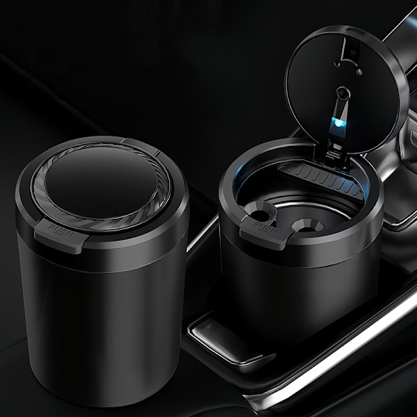 [RM]Car Ashtray with LED Light Universal Alloy Ashtray Flame Retardant 2