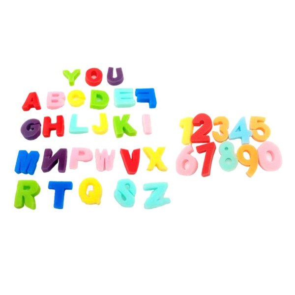 36x siffror 0-9 bokstäver Svamp Finger Ritning A-Z Alfabet Barn lärande leksak