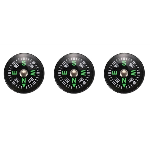 [RM]3X Oljefylld Knappkompass - Ultrakompakt 20mm - Mini SAS Överlevnad Bushcraft Black
