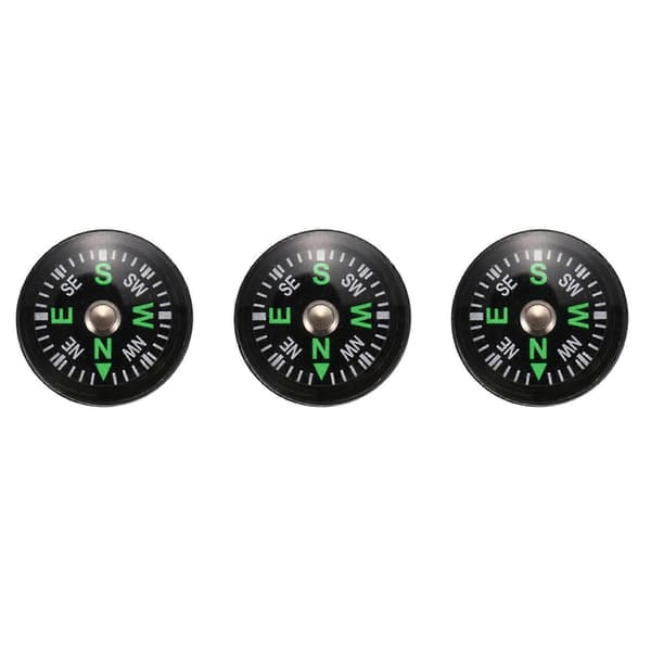 [RM]3X Oljefylt Knappekompass - Ultra Kompakt 20mm - Mini SAS Overlevelse Bushcraft Black