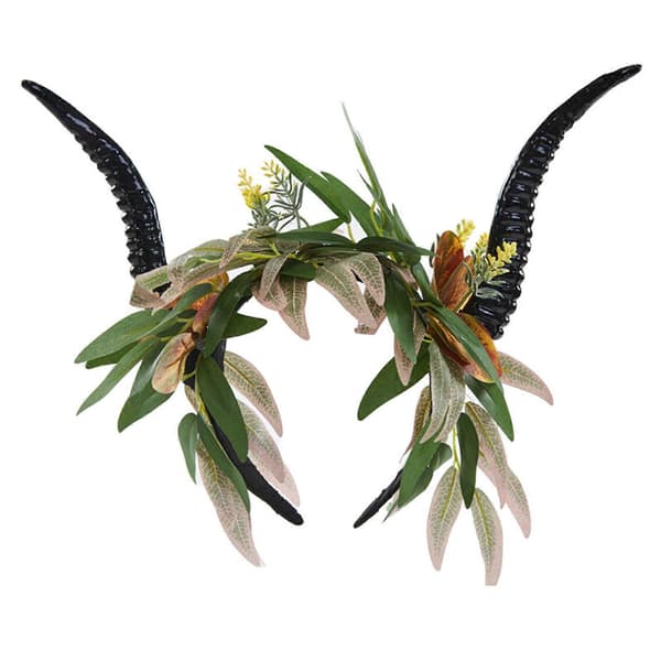 Halloween Demon Horn Antilopehodebånd Goth Bladhodebånd Djevelhorn Hodebånd De Dødes Dag Hodebånd Goth Hodeplagg Grønn Green