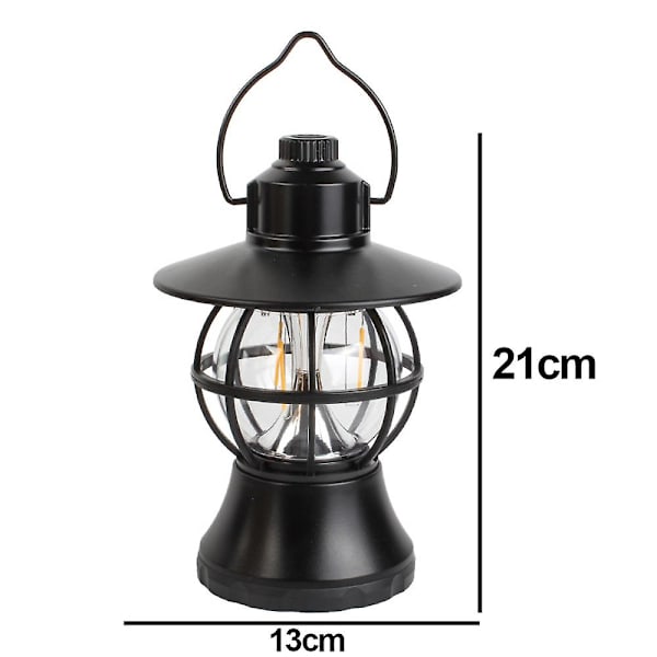 Campinglykta Batteridriven Led Campinglampa Vattentät Lykta black