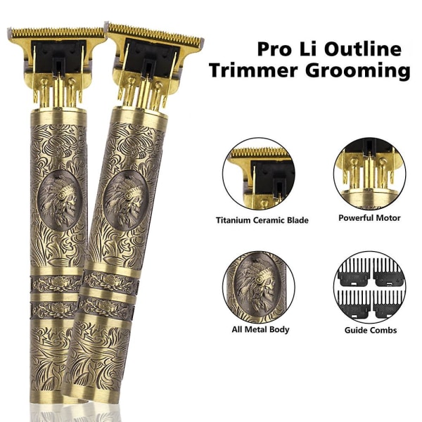 Outline Trimmer T Blade Trimmer Grooming Kit Set Uppladdningsbar professionell hårklippare för män style4