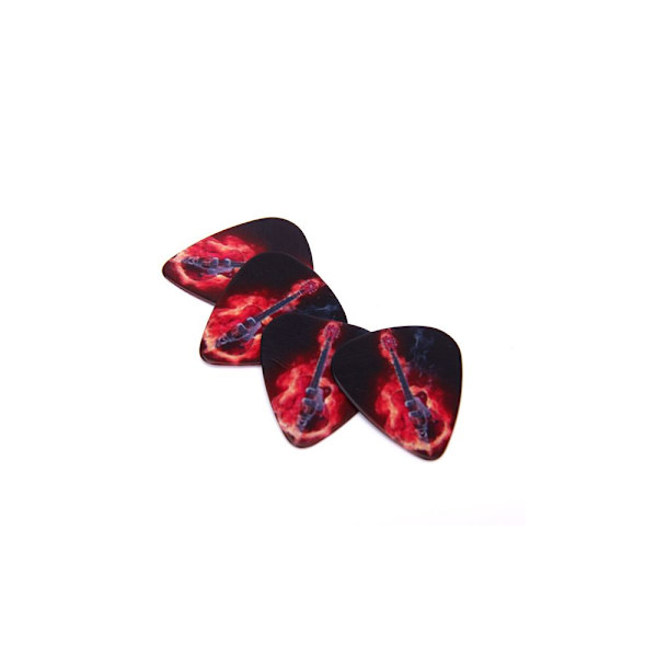 10 st Gitarrplektrum med Flammotiv 0,71 mm