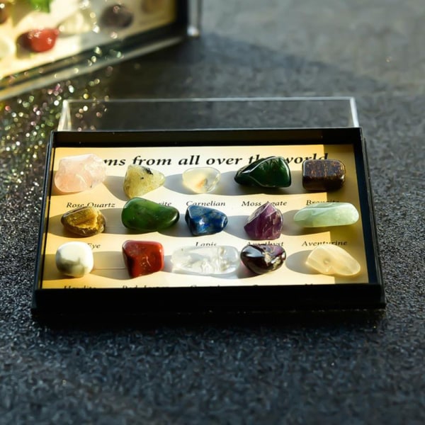 Gemstone Collection Box (15 mineralbitar)