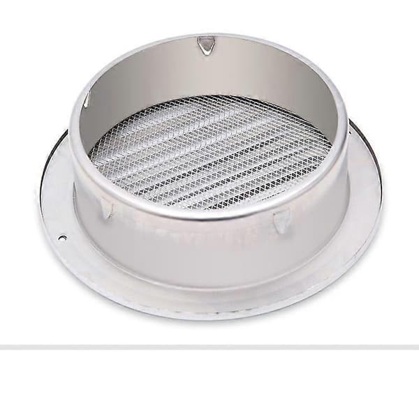 Rund ventilationsrist, ventilationsrist i rustfrit stål, med netventilation, rund ventilationsrist til udstødningsrør