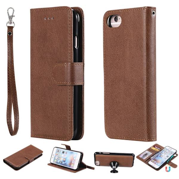 iPhone 6/7/8/SE (2020/2022) - 2in1 Magneetti/Lompakkokotelo - Ruskea Brown Brun
