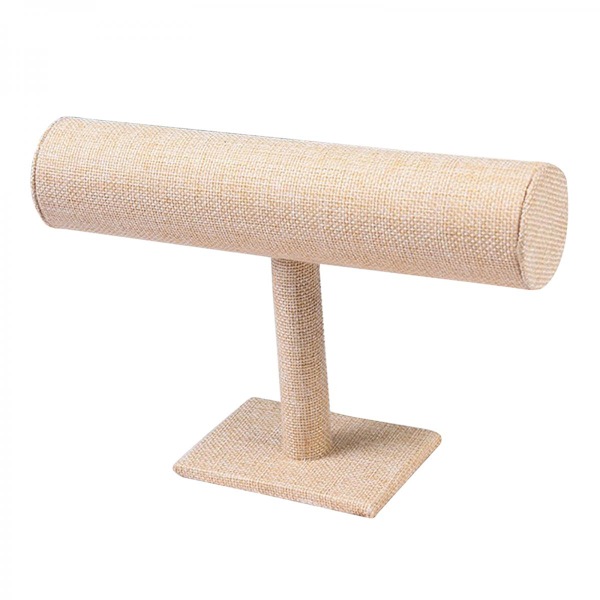 T-formad Smyckesarmband Armring Klocka Displayställ Hållare Beige