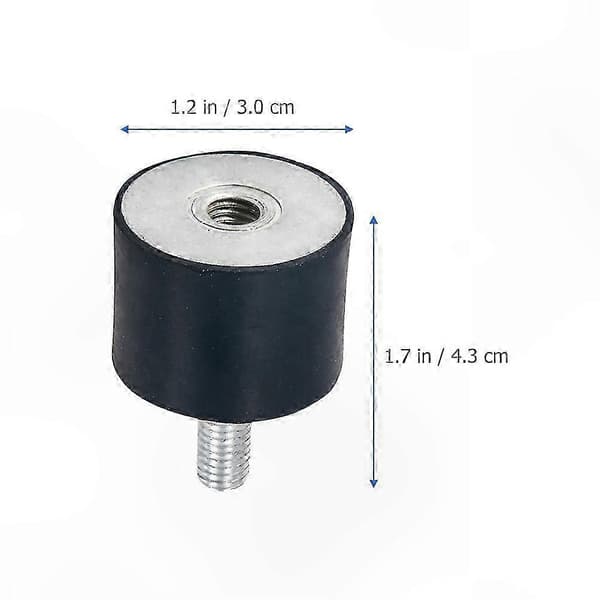4-pak vibrationsdæmpende gummiisolatorer Black 4.3x3cm