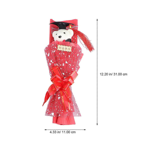 [RM]Graduation Bear Doll Bukett for Dekor 1 stk Multifunksjonell Konfirmasjonsgave