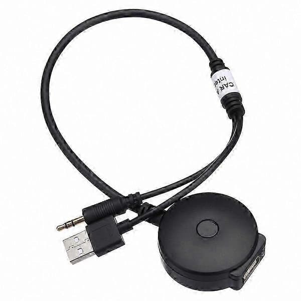 Trådløs Bluetooth AUX og USB musikadapter til bilstereoanlæg kompatibel med Mini Cooper-modeller Black