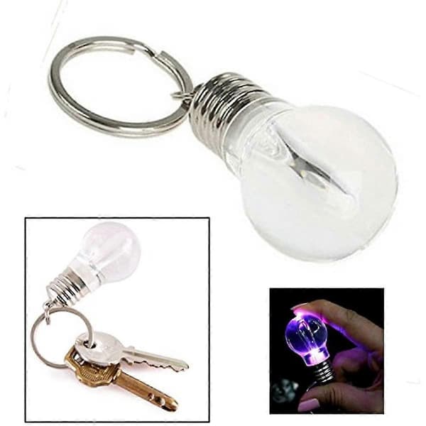 2 kpl uutuus värikäs RGB LED-avaimenperä, hehkulampun muotoinen avaimenperä