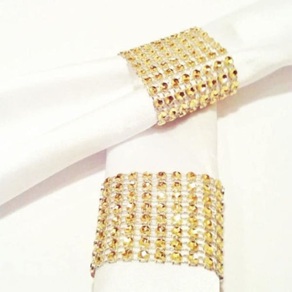 50 st Servettringar, Strass Servettringar Diamantdekoration