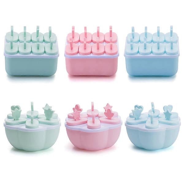 8-hullers form til frossen is til ispinde DIY til ispindemaskine Slikform Bakke Pande Køkken blue 13*10cm