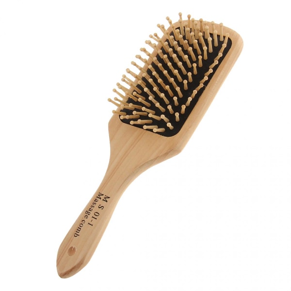 Detangling av hårborste med handtag av naturligt trä, antistatisk hårbottenmassageborste, frisörkam