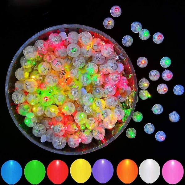 100 st led ballongljus - blinkande miniljus för ballonger, påskägg, pumpa - fest, bröllop, halloween, juldekoration