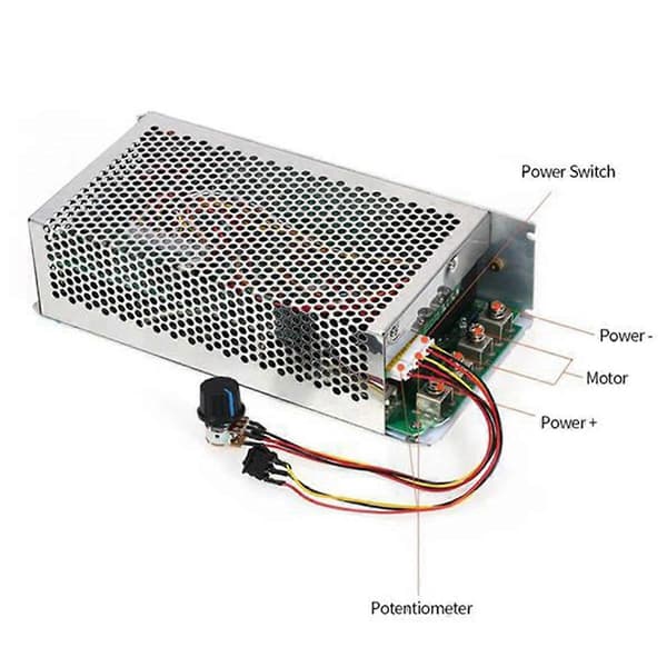 DC 10V-50V 5000W 200A DC Motor Justerbar Hastighetsregulator PWM Reversibel Kontroll Silver